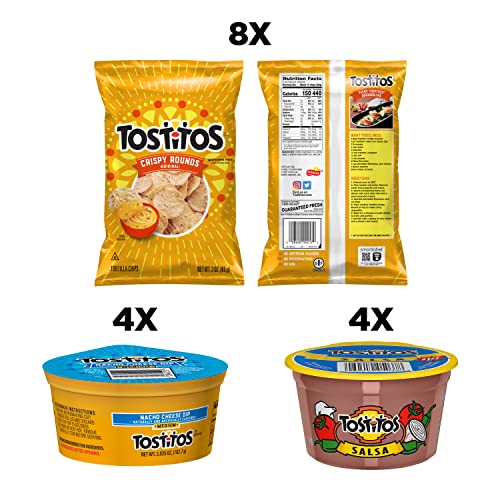Tostitos Variety Bite Sized Rounds Salsa Cups Nacho Cheese Cups,...