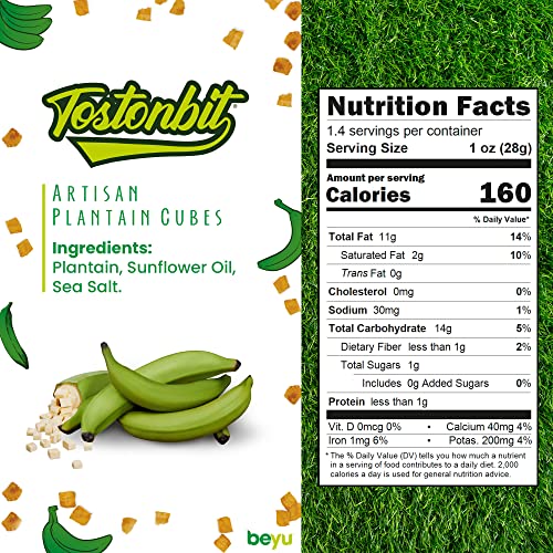 TostonBit Authentic Artisanal Plantain Cubes Snack | Salted | 1....