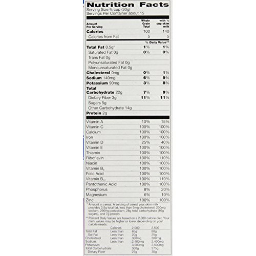 Total Breakfast Cereal, 100% Daily Value Of 11 Vitamins, Whole G