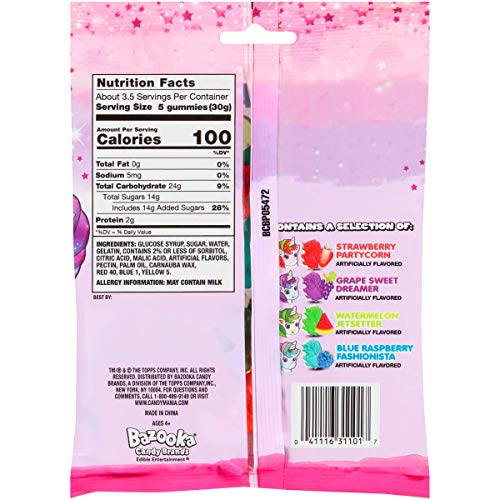 Totally Awesome Unicorns Gummies, Assorted Flavors, 3.8 Oz Bag