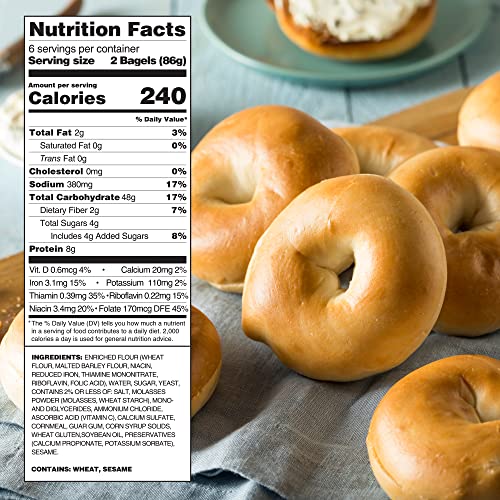 Toufayan Bakeries, Plain Mini Bagels | 4g Protein | 1g Fiber | V...