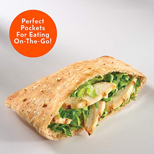 Toufayan Bakery, Everything Smart Pockets Pita Bread, Low Sodium