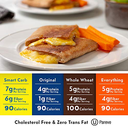 Toufayan Bakery, Everything Smart Pockets Pita Bread, Low Sodium