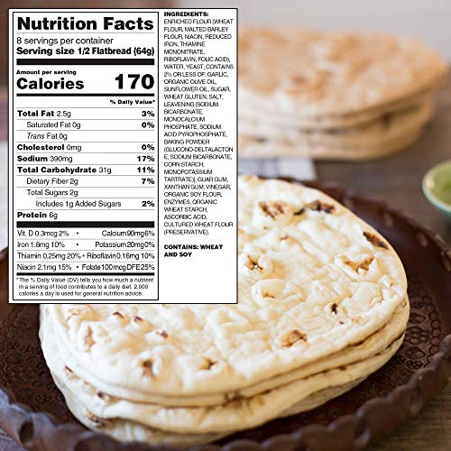 Toufayan Bakery, Garlic Tandoori Indian Flatbread, All Natural,