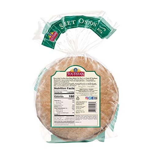 Toufayan Bakery, Sweet Onion Pita Bread For Sandwiches, Meats, S