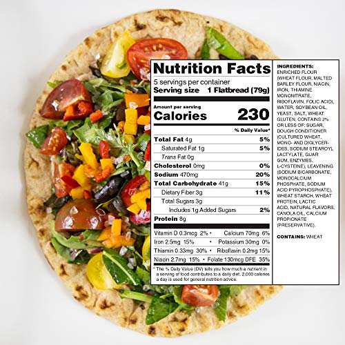 Toufayan Bakery, White Mediterranean Flat Bread For Gyros, Sandw