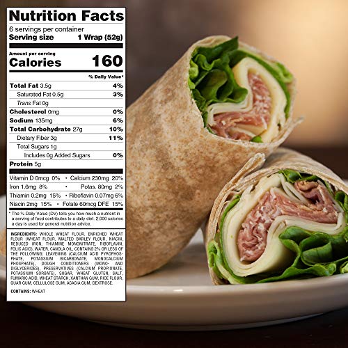 Toufayan Bakery, Whole Wheat Wraps For Sandwiches, Tortillas, Bu