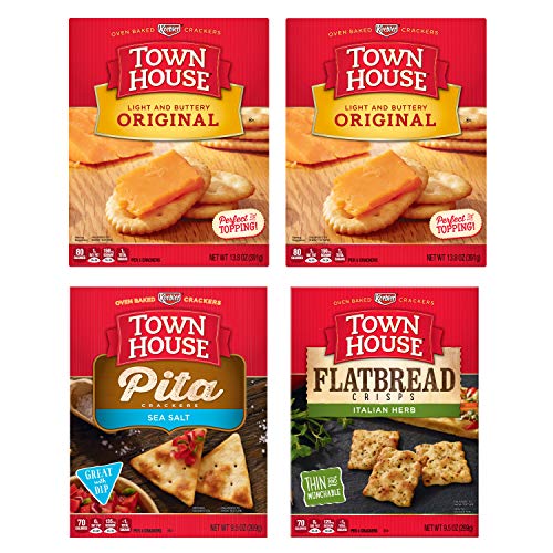 Kelloggs Town House Crackers, 3 Flavors Variety Pack, Ready To