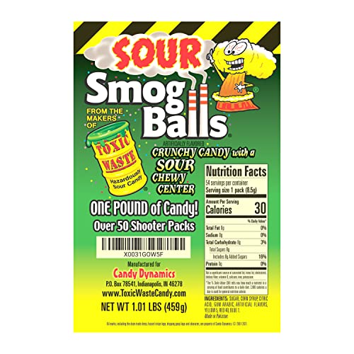 Toxic Waste | 1 Lb Bag Of Sour Smog Balls | Deliciously Hard Can