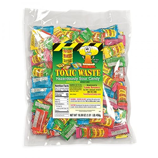 Toxic Waste - Hazardously Sour Candy, 5 Assorted Flavors ~ 1 Pou