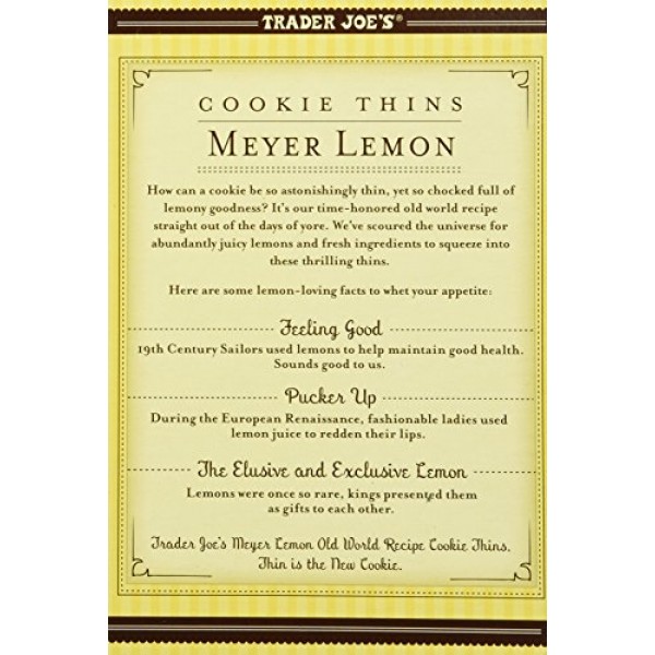 Trader Joes Meyer Lemon Cookie Thins 9oz255g