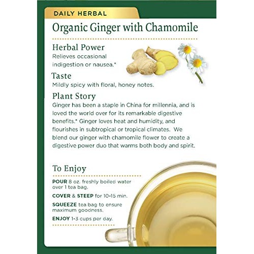 Traditional Medicinal Organic Ginger with Chamomile Tea - 16 Bags