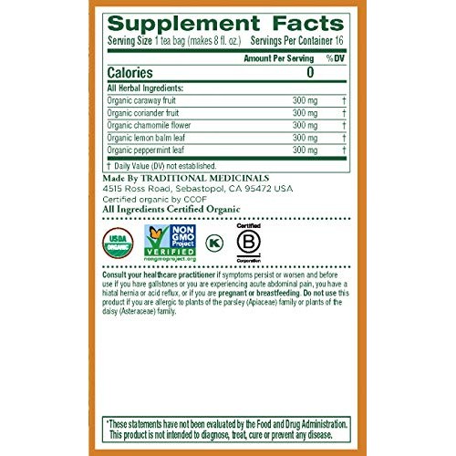 Traditional Medicinals Organic Gas Relief Digestive Tea, 16 Tea