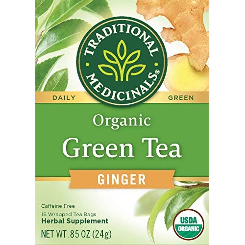 Traditional Medicinals Organic Green Tea Ginger Herbal Tea, Prom...