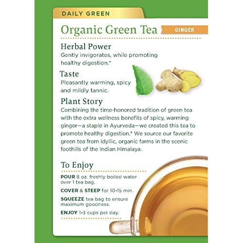 Traditional Medicinals Organic Green Tea Ginger Herbal Tea, Prom...