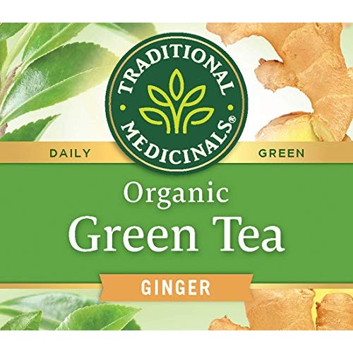 Traditional Medicinals Organic Green Tea Ginger Herbal Tea, Prom...