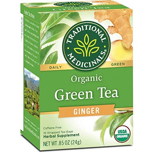 Traditional Medicinals Organic Green Tea Ginger Herbal Tea, Prom...