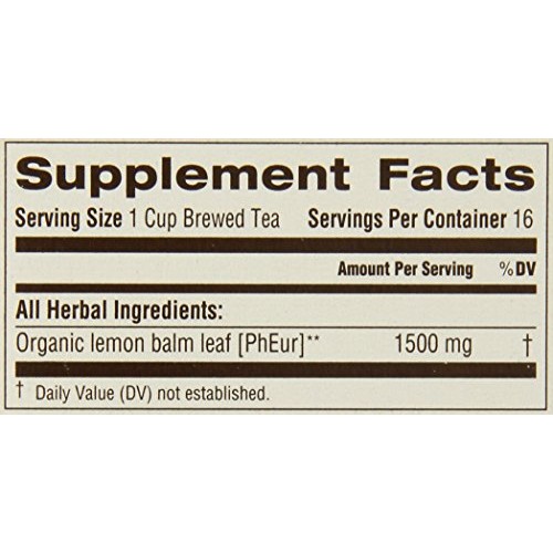 Traditional Medicinals Organic Lemon Balm Herbal Tea, 16 Tea Bag