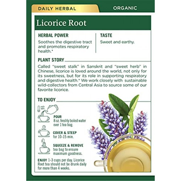 Traditional Medicinals Tea Licorice Root Herbal, 16 ct