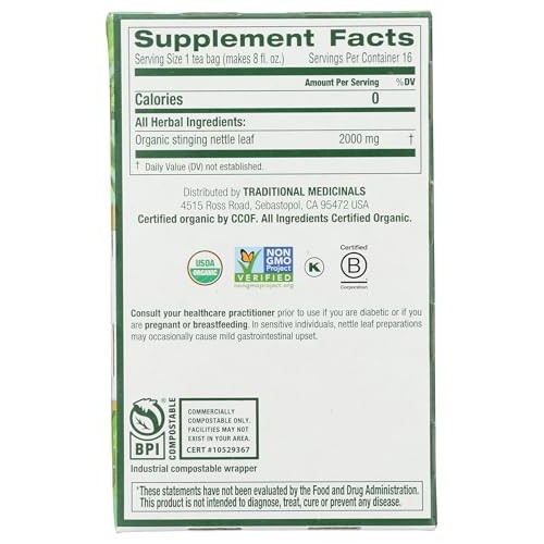 Traditional Medicinals Organic Nettle Leaf Herbal Tea, Supports ...
