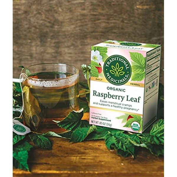 Traditional Medicinals Organic Raspberry Leaf Herbal Tea, 16 Tea...