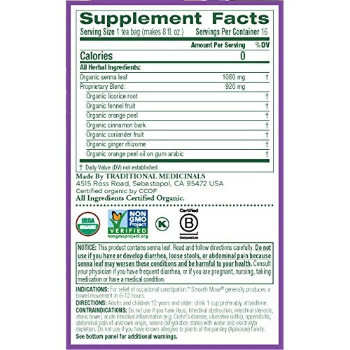 Traditional Medicinals Organic Smooth Move Senna Laxative Tea, 1