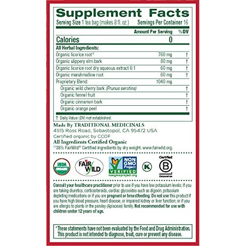 Traditional Medicinals Organic Throat Coat Seasonal Tea, 16 Tea