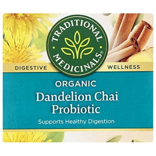 Traditional Medicinals, Tea Herbal Dandelion Chai Probiotic Orga...
