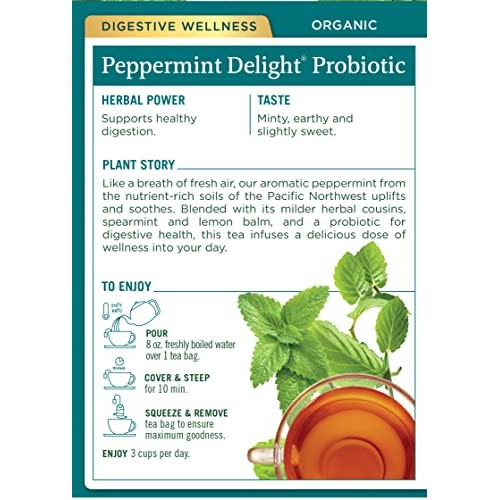 Traditional Medicinals Tea, Organic Peppermint Delight Probiotic...