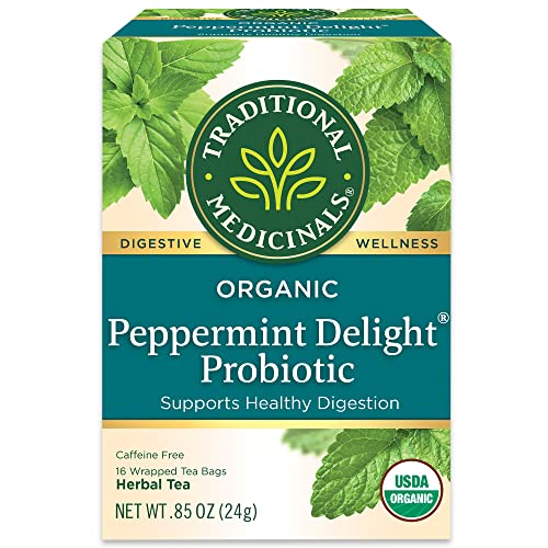 Traditional Medicinals Tea, Organic Peppermint Delight Probiotic...