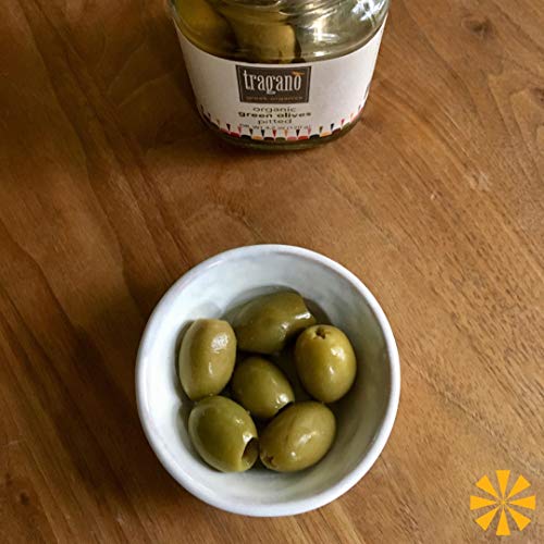 Tragano Greek Organics Pitted Green Olives, Usda Organic, Small