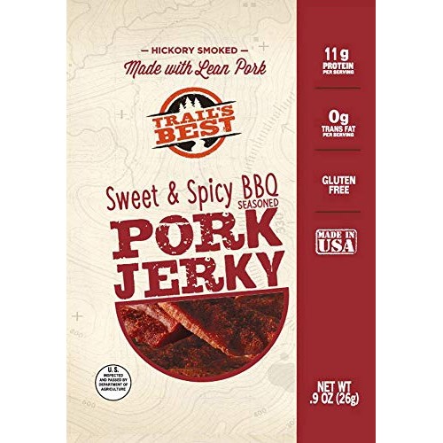 Trail’S Best Sweet &Amp; Spicy Bbq Pork Jerky 0.9 Ounce Pack 8 Count