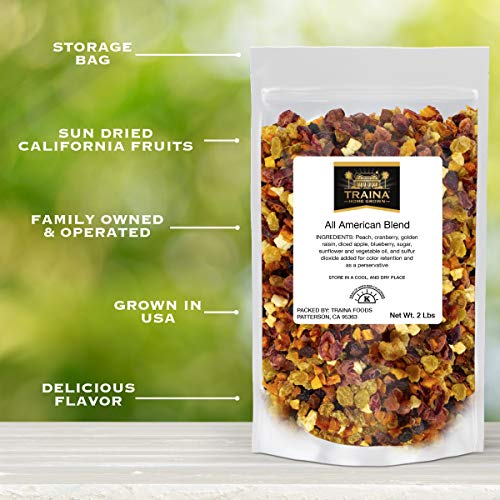 Traina Home Grown All American Sun Dried Fruit Blend -Diced Peac