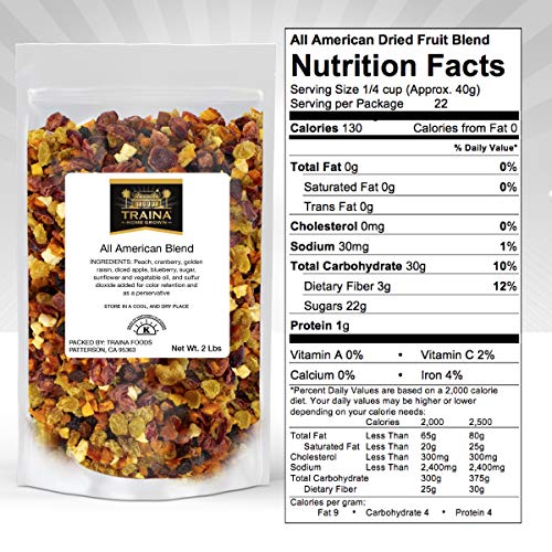 Traina Home Grown All American Sun Dried Fruit Blend -Diced Peac
