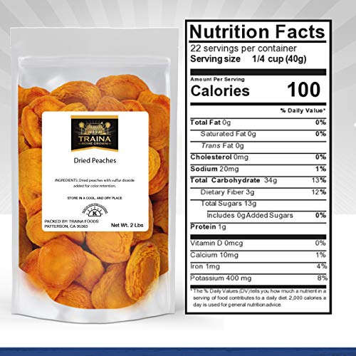 Traina Home Grown California Extra Fancy Dried Peaches - No Suga