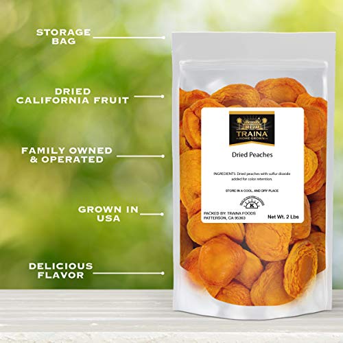 Traina Home Grown California Extra Fancy Dried Peaches - No Suga
