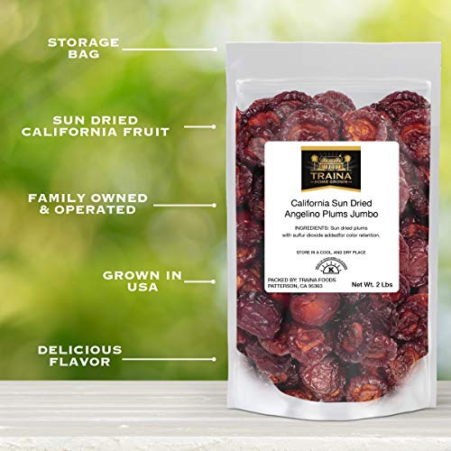 Traina Home Grown California Sun Dried Jumbo Angelino Plums - No