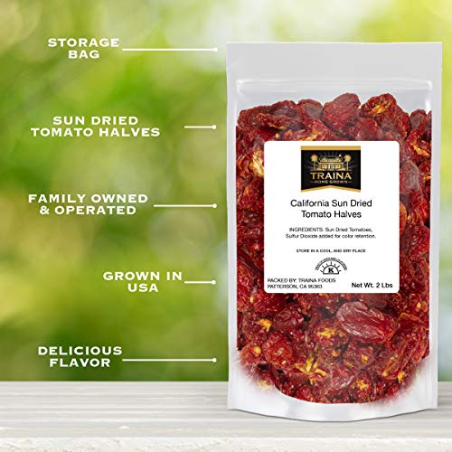 Traina Home Grown California Sun Dried Tomato Halves - Non Gmo,