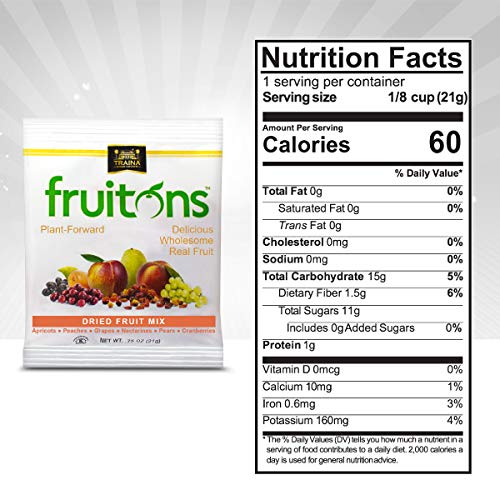Traina Home Grown Fruitons Sun Dried Fruit Mix Apricots, Peaches