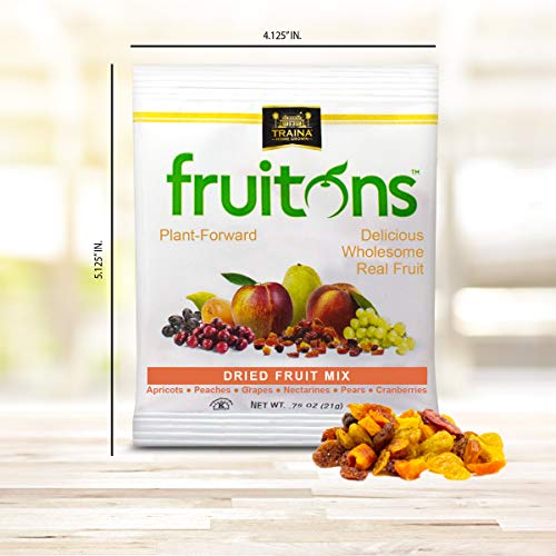 Traina Home Grown Fruitons Sun Dried Fruit Mix Apricots, Peaches