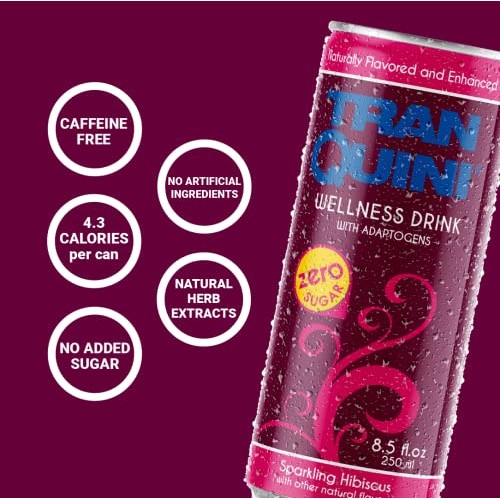 Tranquini Adaptogen Drink, Calming Sparkling Water, Gluten Free,...
