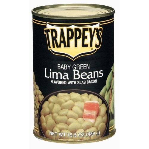 Trappeys Baby Green Lima Beans With Slab Bacon, 15.5 Ounces - P