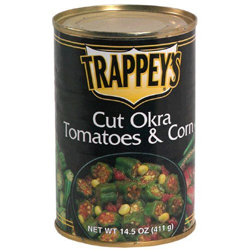 Trappeys Cut Okra Tomatoes &Amp; Corn, 14.5Oz Cans Pack Of 6