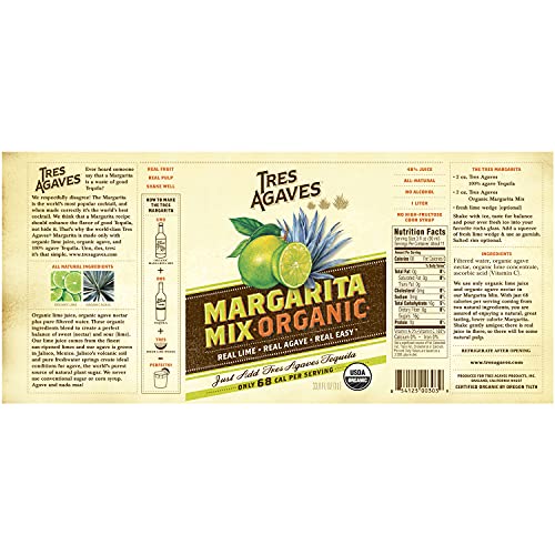 Tres Agaves Mix Margarita, 33.8 Oz
