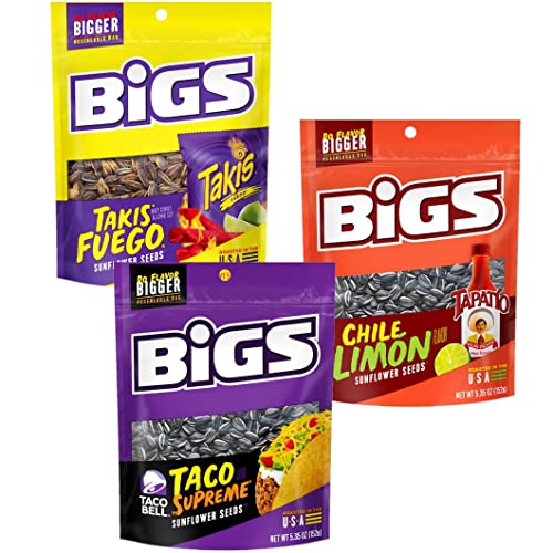 BIGS Sunflower Seeds Variety Sampler Value Pack | Includes Taco,...