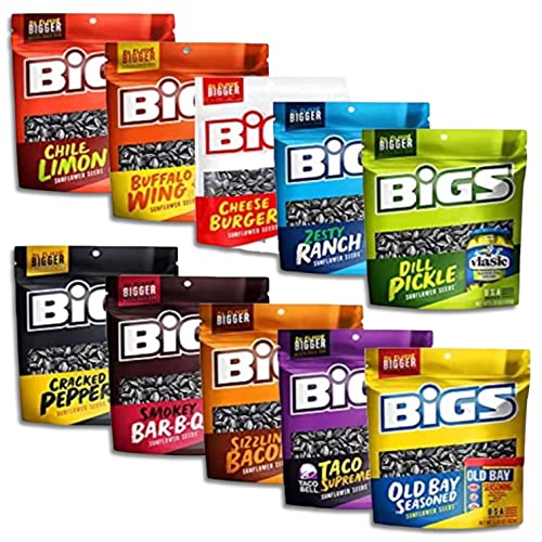 BIGS Sunflower Seeds Variety Sampler Value Pack | Includes Taco,...