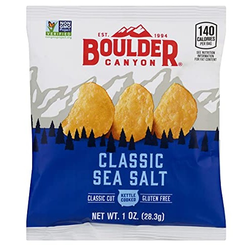Boulder Canyon Sea Salt Kettle Chips, 1 Ounce | 12 Count