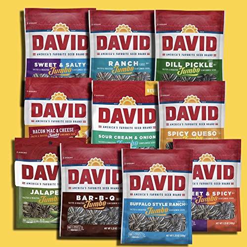 David Sunflower Seeds Variety Pack, Curated Flavors Include BBQ,... David Sunflower Seeds Variety Pack, Curated Flavors Include BBQ,...
