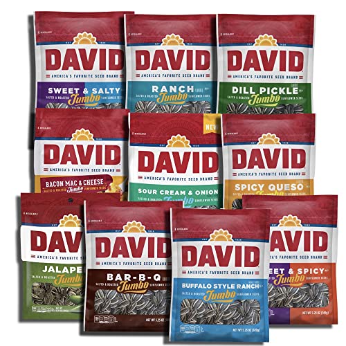 David Sunflower Seeds Variety Pack, Curated Flavors Include BBQ,... David Sunflower Seeds Variety Pack, Curated Flavors Include BBQ,...