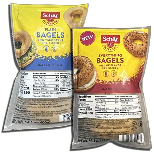 Gluten Free Bagels Bundled by Tribeca Curations | 2 Flavor Combo...